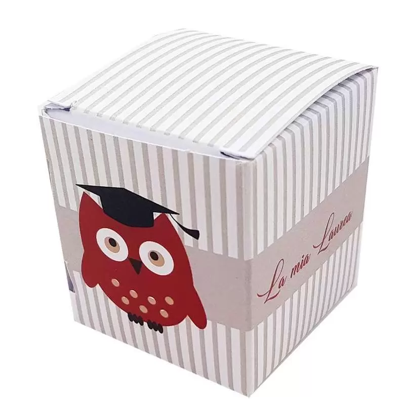 SCATOLINA LAUREA GUFO CUBETTO - 1 PZ