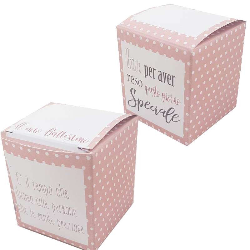 SCATOLINE BATTESIMO POIS ROSA - 20 PZ