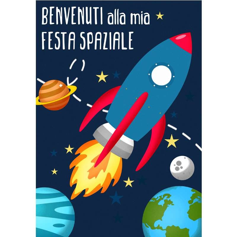 Cartelloni Di Benvenuto A Tema Space Party Per Feste E Compleanni