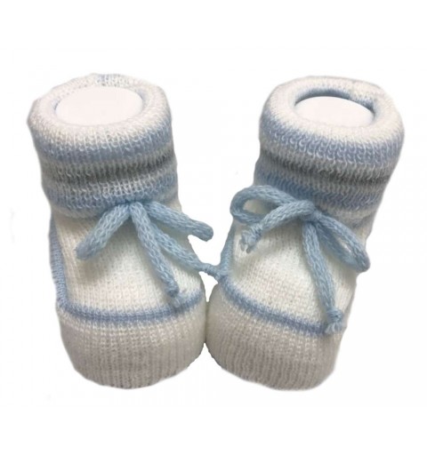 Scarpine di cotone per neonato celesti o bianche