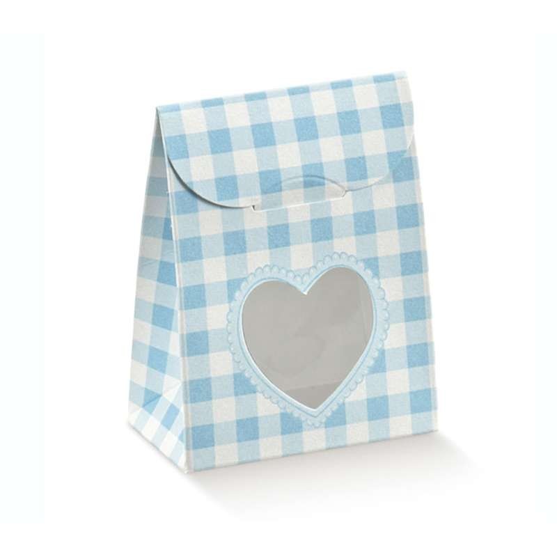 Scatolina quadretti celeste con finestra cuore