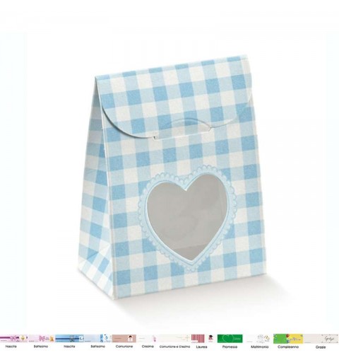 Scatolina quadretti celeste con finestra cuore