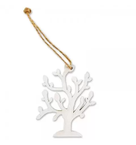 ALBERO DELLA VITA IN LEGNO BIANCO - 24 PZ