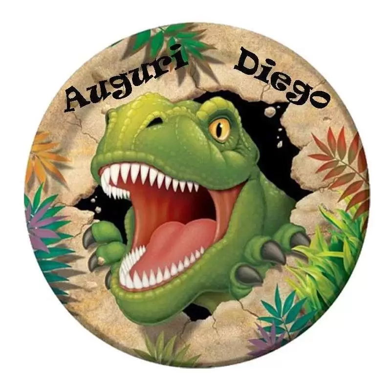 Cialda per torte a tema dinosauri da personalizzare