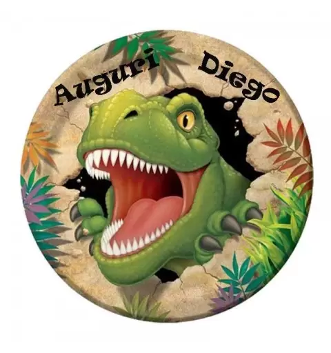 Cialda per torte a tema dinosauri da personalizzare