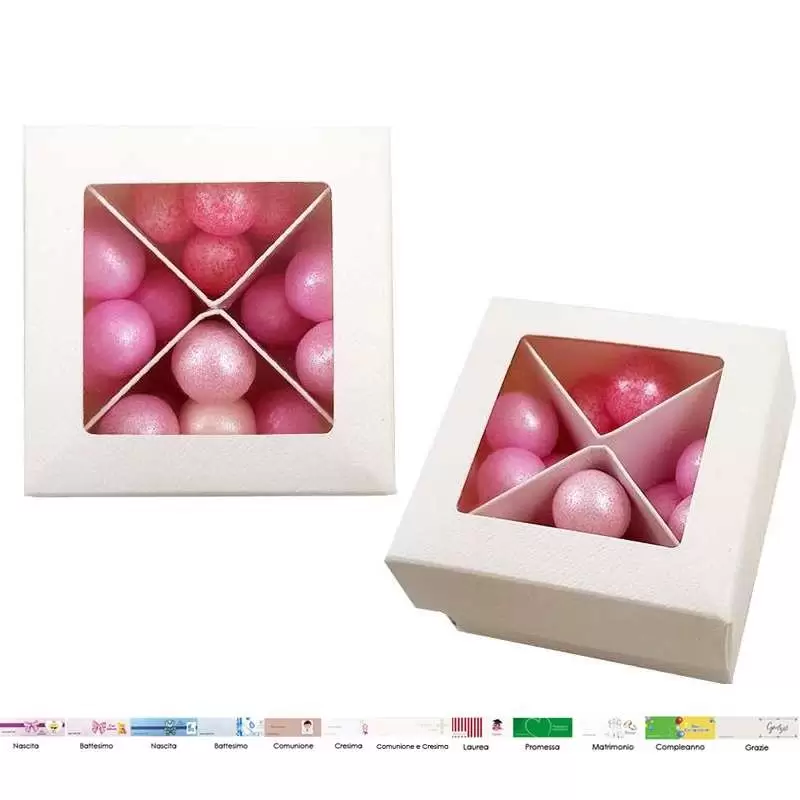 Scatoline degustazione con confetti sfumè rosa