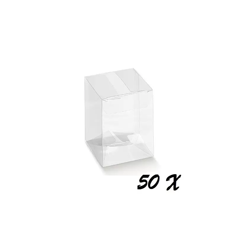 50 SCATOLINE PORTACONFETTI IN PVC 9X9X12 CM 94037