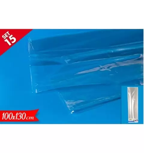 15 FOGLI IN CELLOPHANE PER CONFEZIONE CESTI NATALIZI 572421