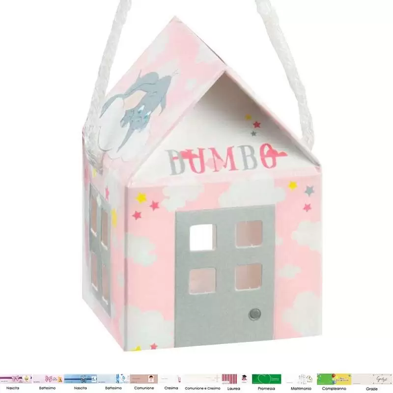 Scatolina casetta Dumbo Disney rosa