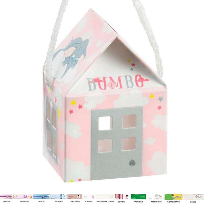 Scatolina casetta Dumbo Disney rosa