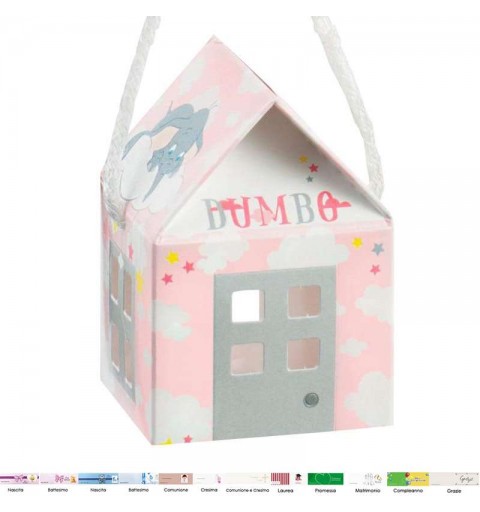 Scatolina casetta Dumbo Disney rosa