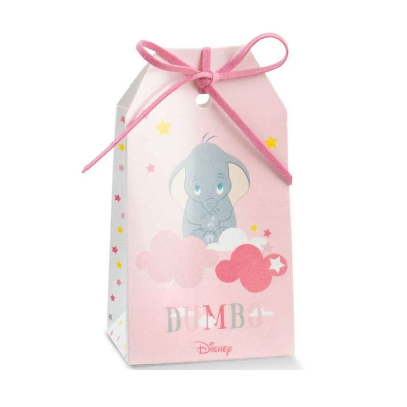 Scatolina portaconfetti a forma di tag Dumbo rosa
