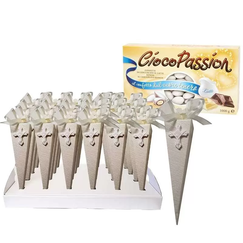 Coni Comunione Cresima con confetti
