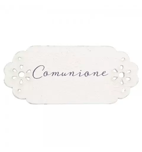 TARGHETTE COMUNIONE DI LEGNO BIANCO – 24 PZ