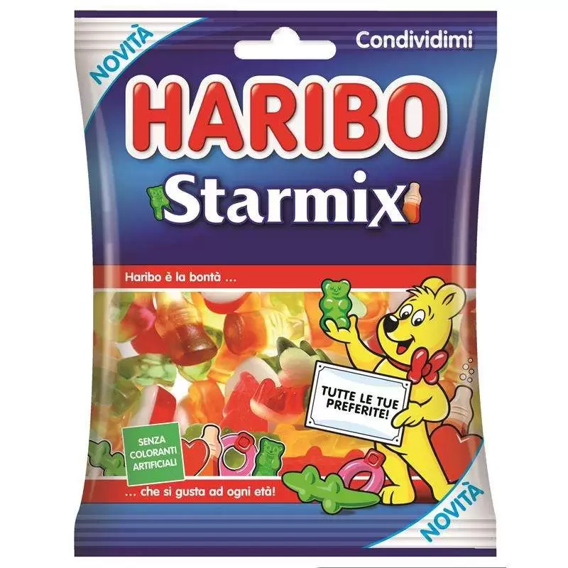 Haribo starmix caramelle gommose al gusto frutta di forme diverse