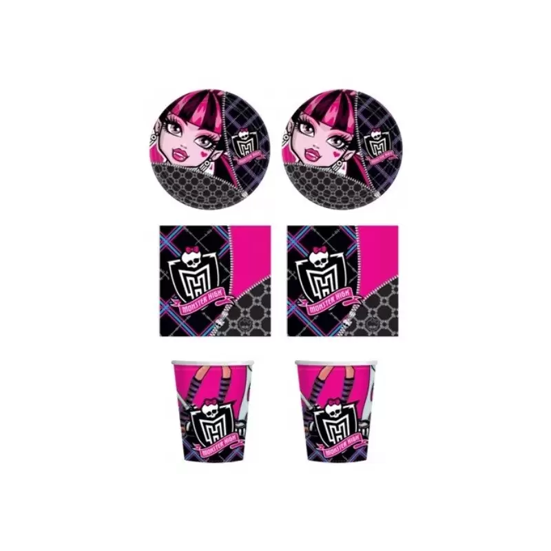 KIT N2 64 PZ COMPLEANNO BAMBINA RAGAZZA MONSTER HIGHT