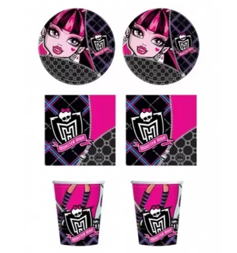 KIT N2 64 PZ COMPLEANNO BAMBINA RAGAZZA MONSTER HIGHT