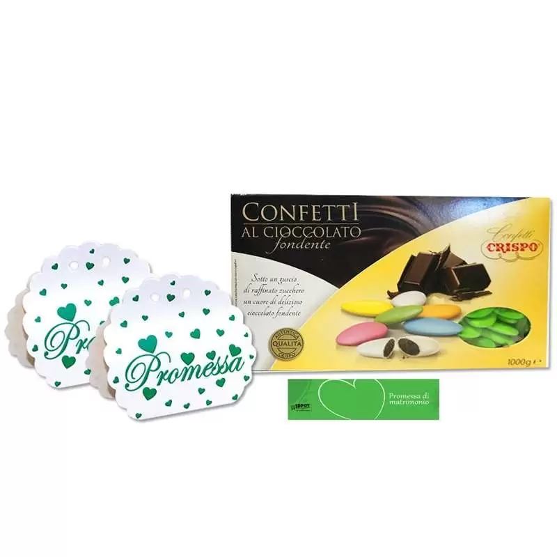 Scatoline promessa con confetti bomboniere
