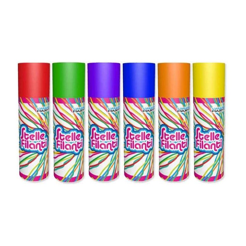 6 stelle filanti colorate a spray non dannose per Carnevale