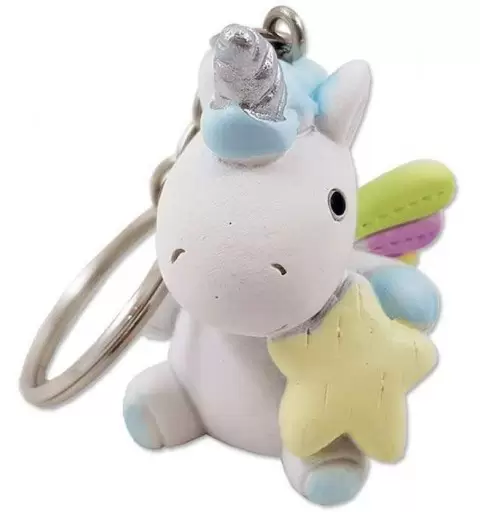 Unicorno celeste di resina portachiavi bomboniere per lieti eventi
