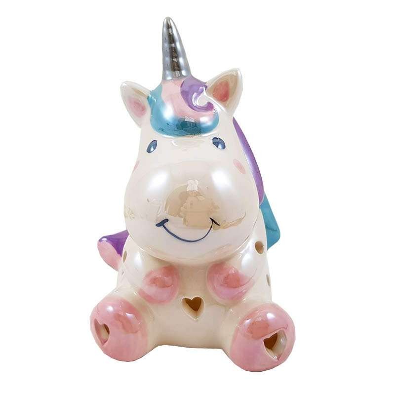 Lampada unicorno di ceramica con led per arredare la cameretta dei bambini