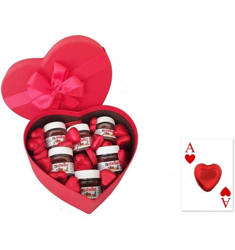 Scatola romantica per San Valentino con mini nutella e cioccolatini