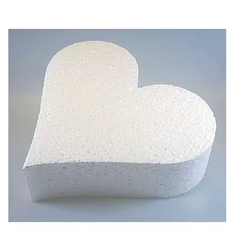 Base a forma di cuore di polistirolo bianco per realizzare fantastiche torte finte