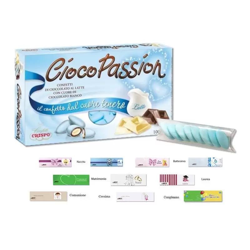 CRISPO CIOCOPASSION 1KG + 100 PORTACONFETTI + 100 BIGLIETTINI