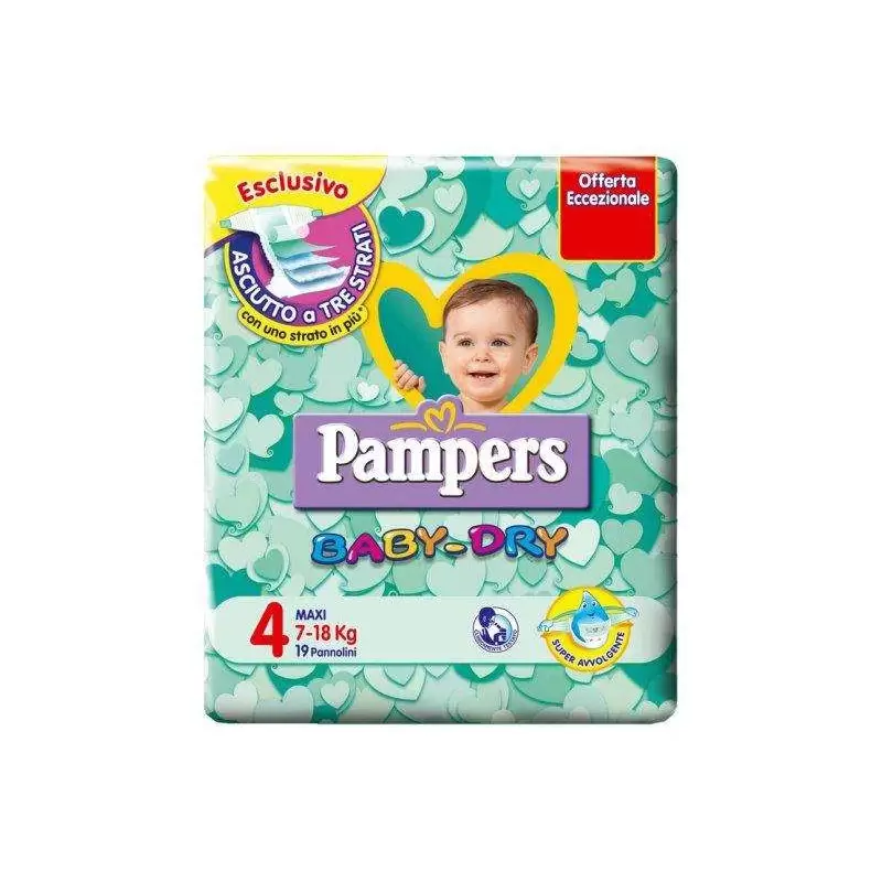 Pacco di pannolini 4 taglia Pampers baby dry