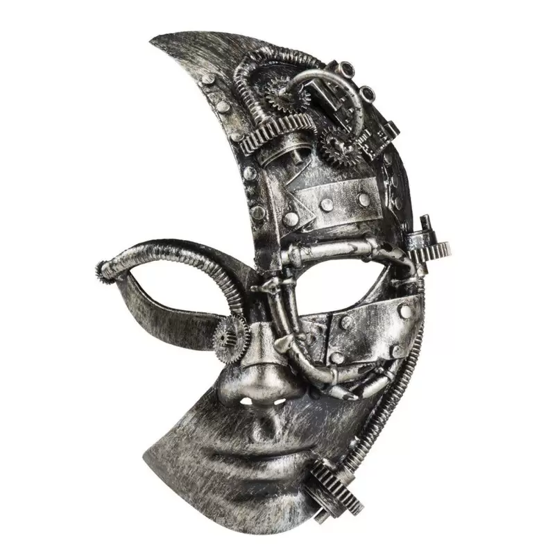 Maschera donna robot argento per travestimenti steampunk