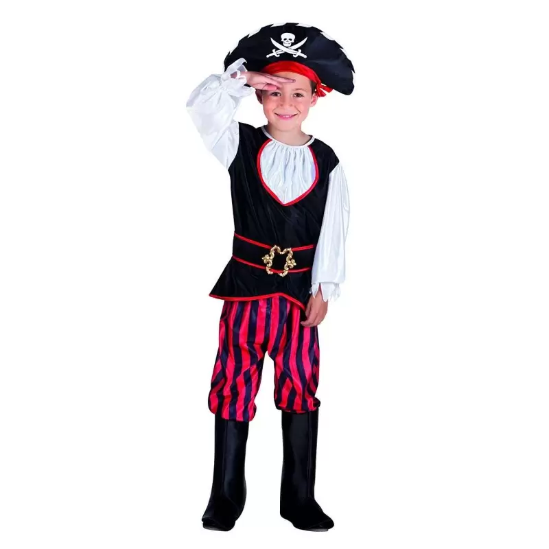 Costume pirata bianco rosso e nero per bambino