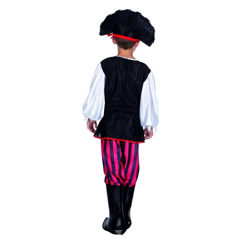 Costume pirata bianco rosso e nero per bambino