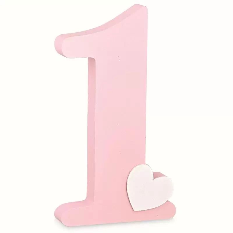 Numero 1 rosa di legno decorativo