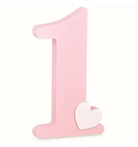 Numero 1 rosa di legno decorativo