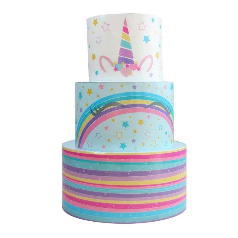Torta finta scenografica a tema unicorno