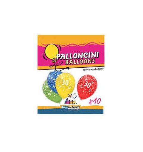 Palloncini 30 anni mix colori