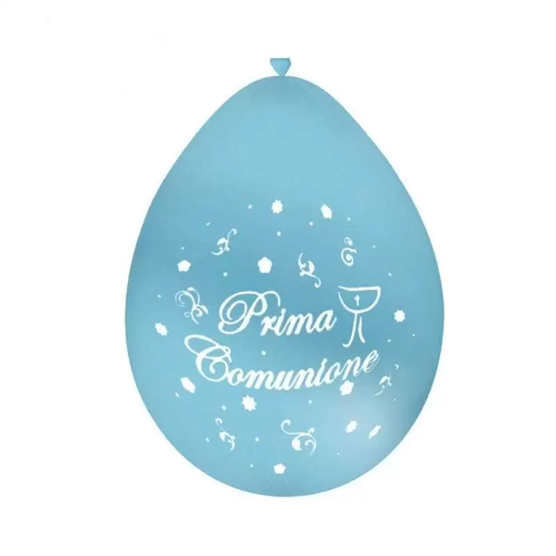 Palloncini celesti per la Prima Comunione di un bambino