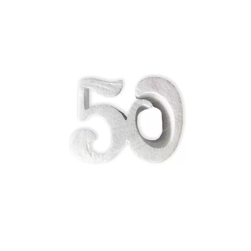 DECORAZIONE N 50 IN POLISTIROLO 2 PZ  ANNIVERSARIO COMPLEANNO