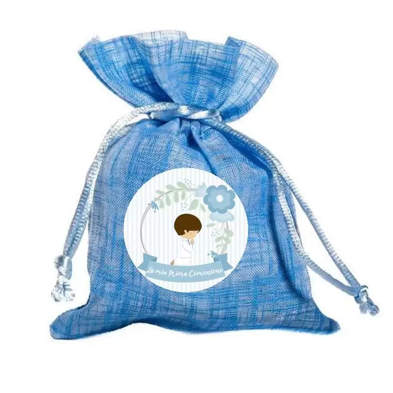 Sacchetti Prima comunione con bimbo celeste