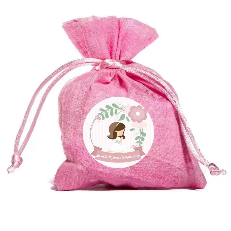 Sacchetti Prima comunione con bimba rosa