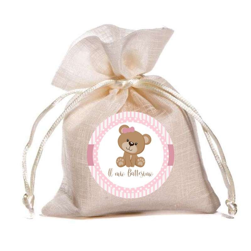 Sacchetti portaconfetti orsetta rosa