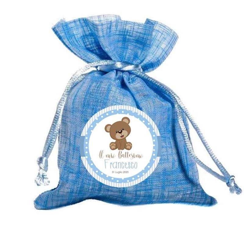 Sacchetti personalizzabili per il battesimo a tema orsetto