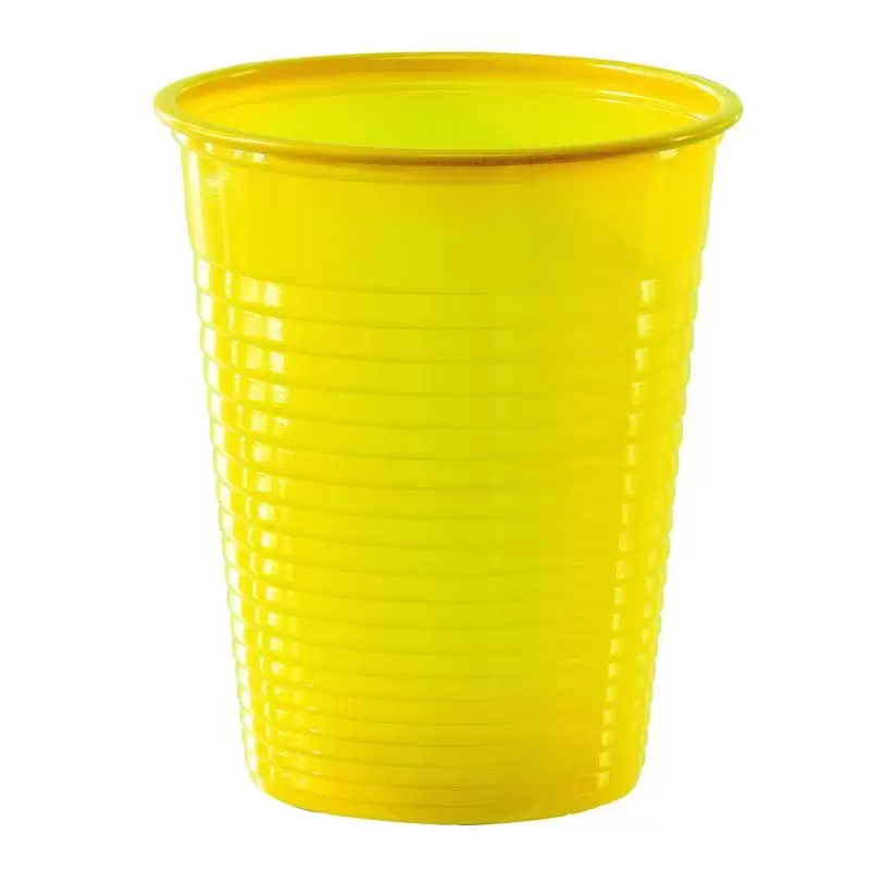 BICCHIERI DI PLASTICA MONOUSO GIALLO 100 PZ