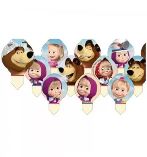 MINI CIALDE MASHA E ORSO - DECORAZIONI TORTE E MUFFIN