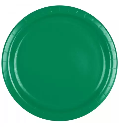 PIATTI VERDE SMERALDO DI CARTA EMERALD GREEN - 8 PZ