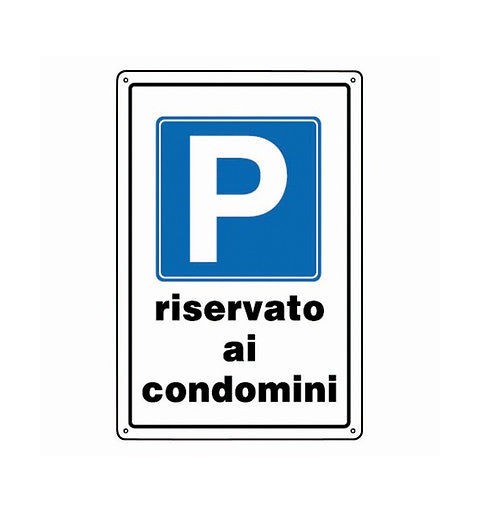 Cartello parcheggio riservato ai condomini  Un cartello da 20 x 30 cm