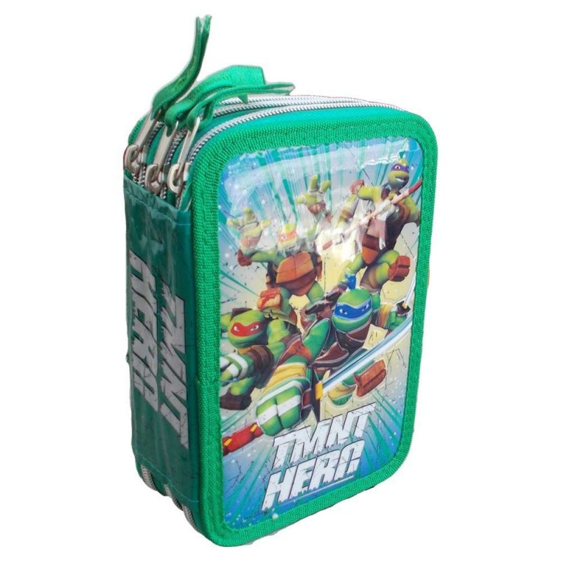 Astuccio a 3 zip Tartarughe Ninja per la scuola elementare