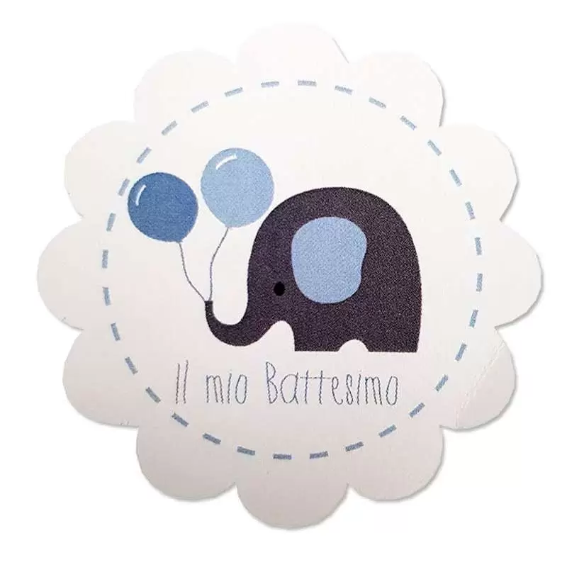 Bigliettini fiore baby elephant celeste