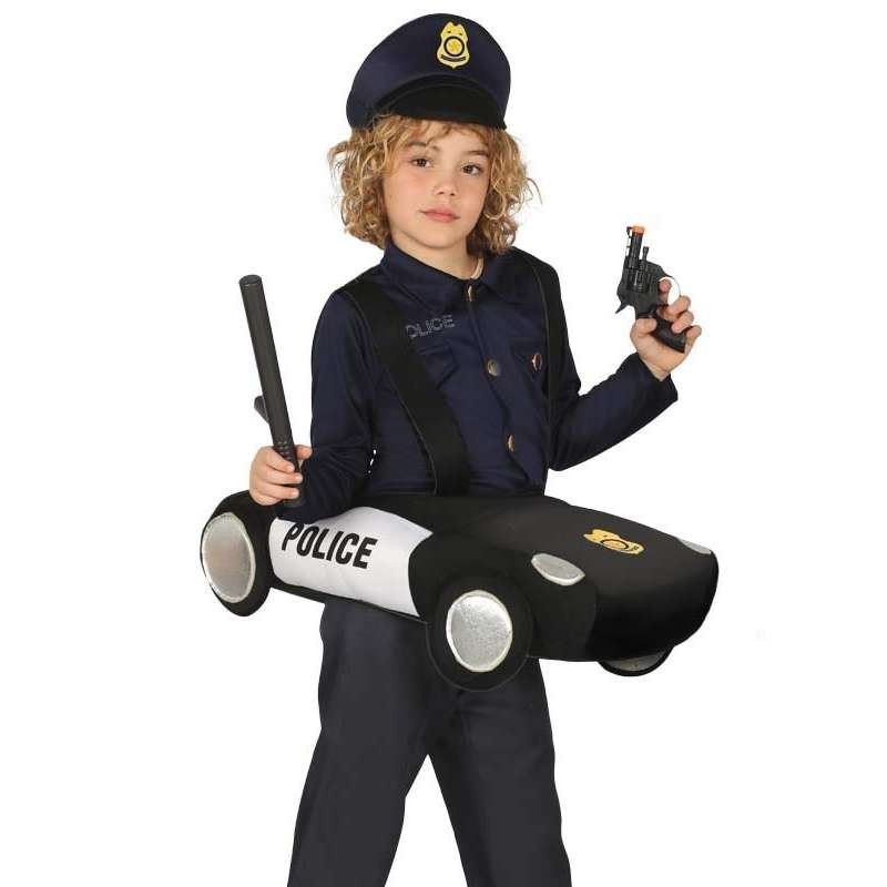 Costume da poliziotto con automobile