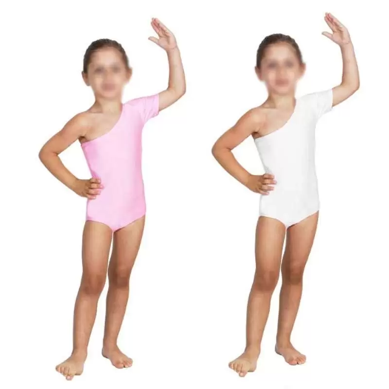 BODY DANZA MONOSPALLA PER BAMBINE ROSA O BIANCO
